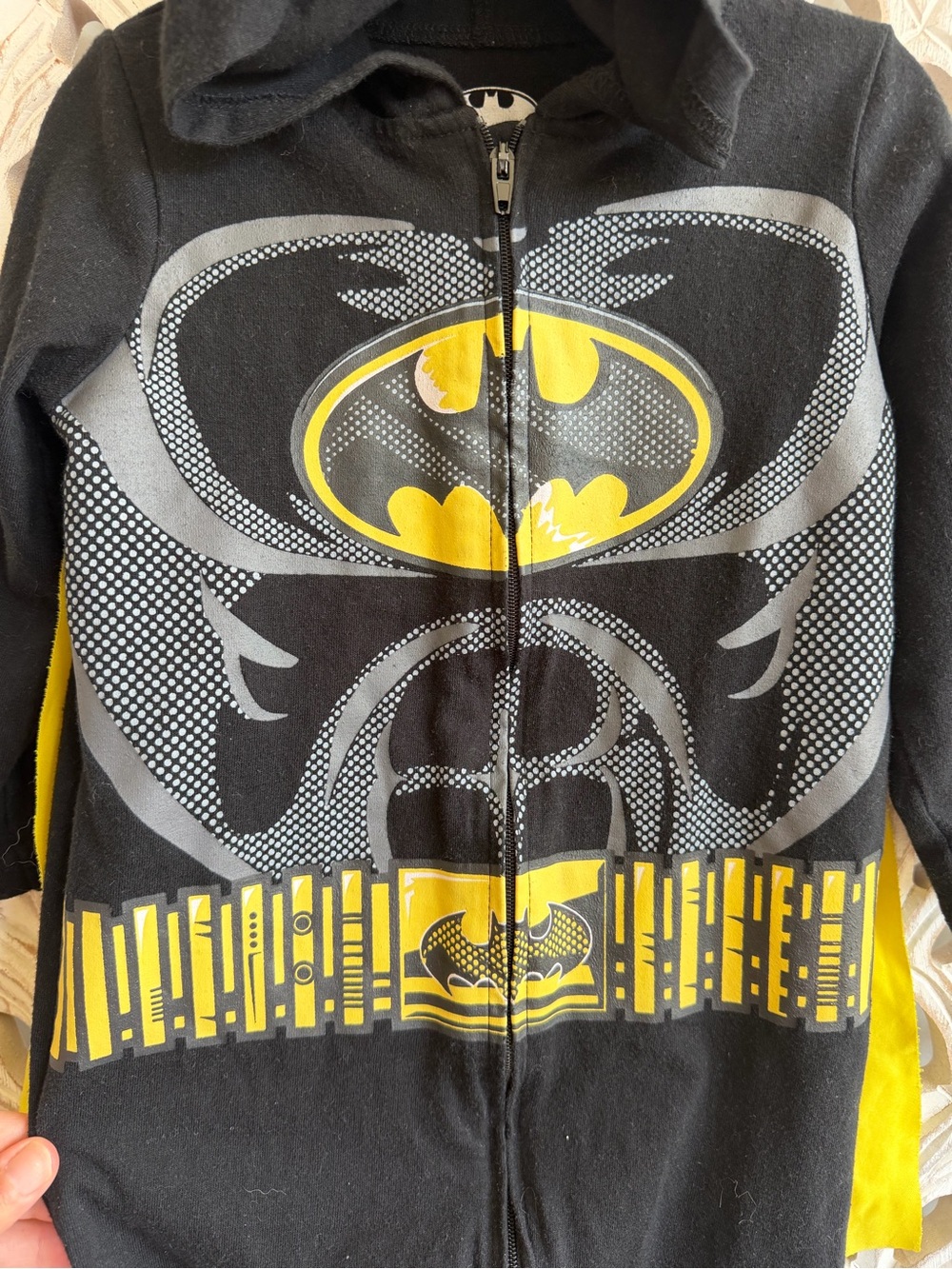 Batman Toddler Costume 24M Hooded Jumpsuit Cape Halloween - Picture 5 of 8